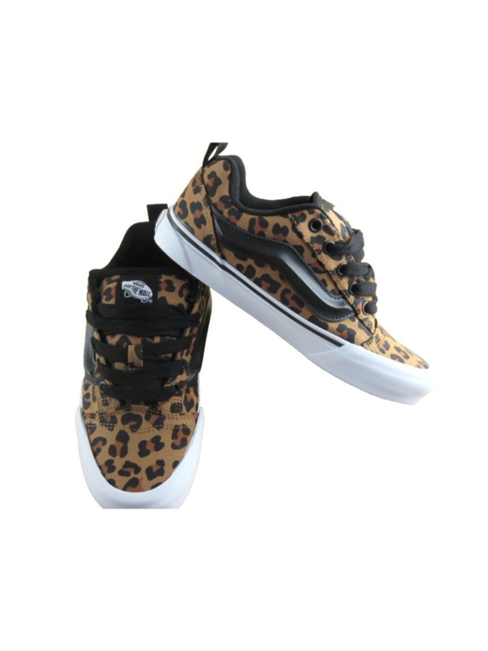 Vans Women's Knu Skool Leopard Black Brown Canvas Lace Up shoes Size 6.5 NIB - Picture 4 of 8